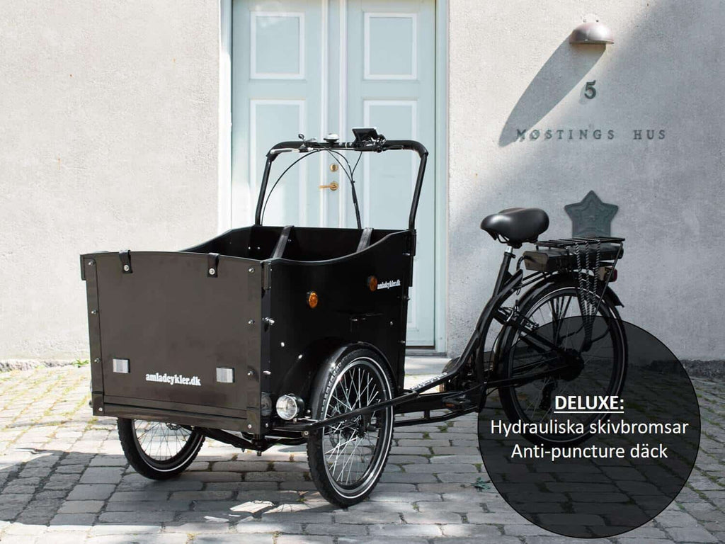 El-Lådcykel Deluxe (Svart)